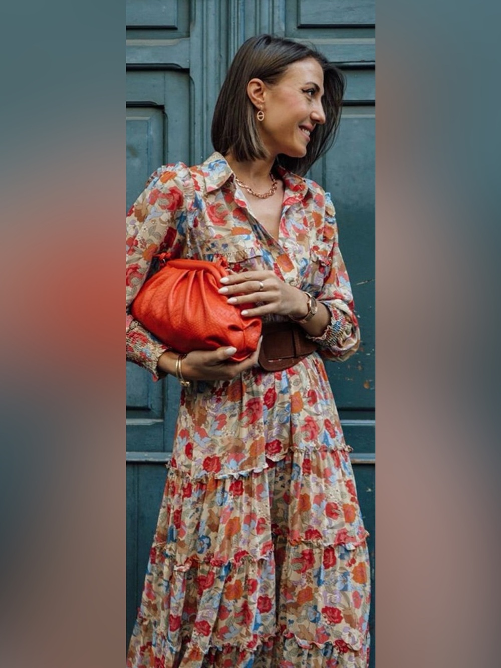 Chiwish Floral Ruffle Tiered Maxi Dress Size M